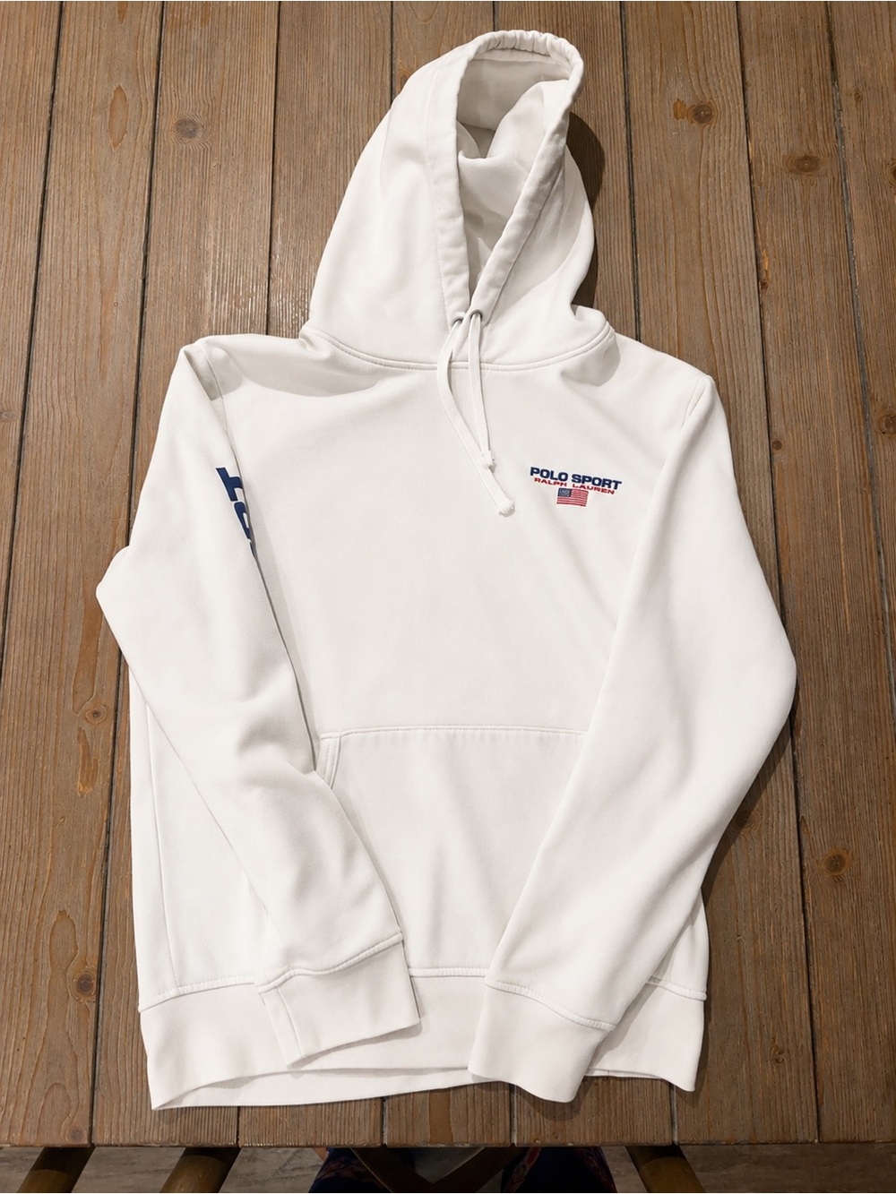 Polo by Ralph Lauren White Hoodie with Navy & Red Logo
